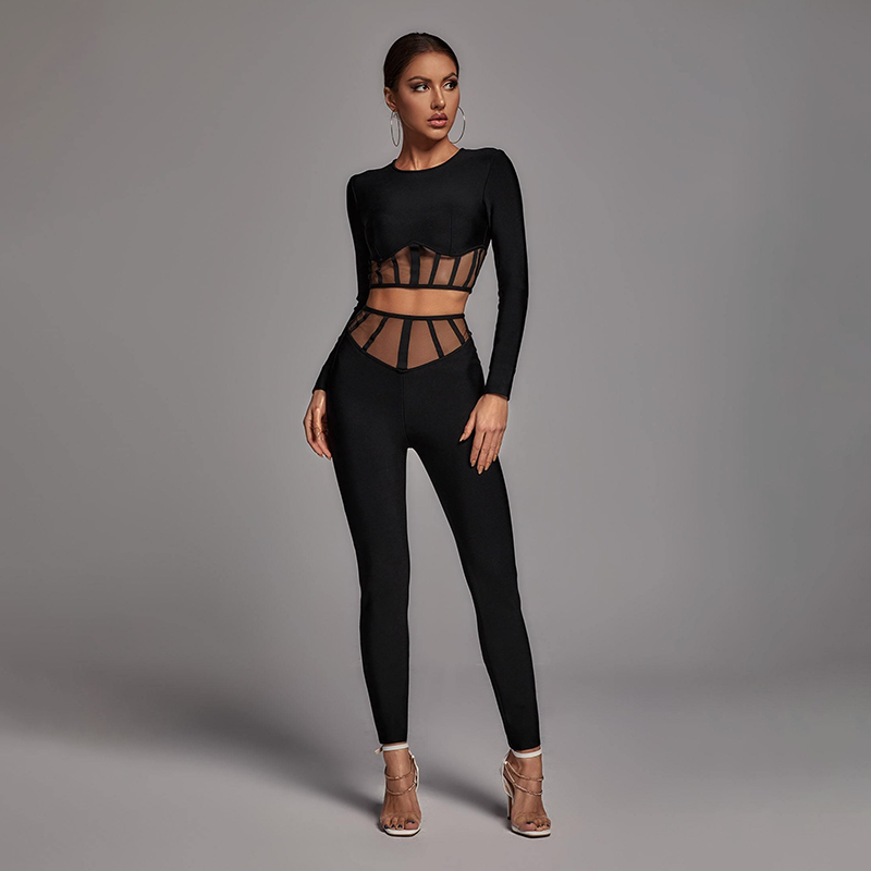 Girlie Mesh Set - Black - Classy Girlie Boutique 