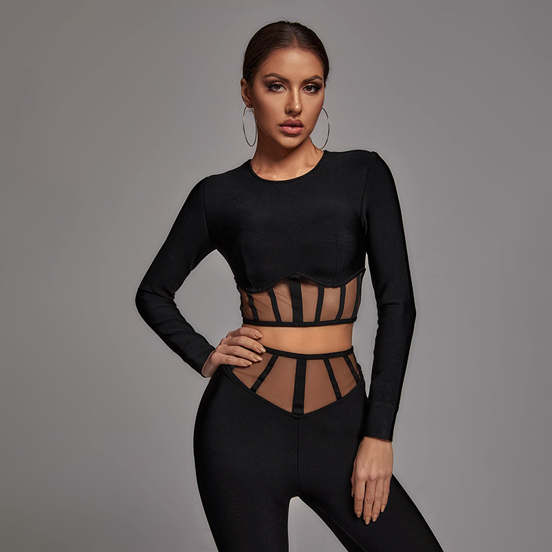 Girlie Mesh Set - Black - Classy Girlie Boutique 