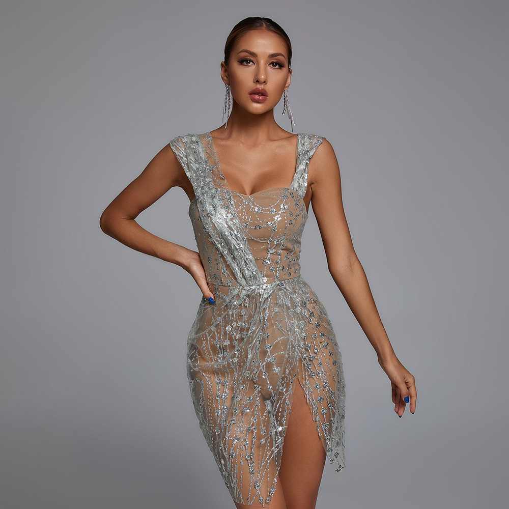 Girlie Glitter Mesh Mini Dress - Classy Girlie Boutique  