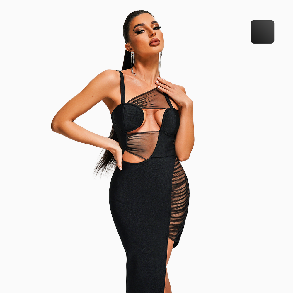 Girlie Mesh Maxi Bandage Dress - Classy Girlie Boutique 