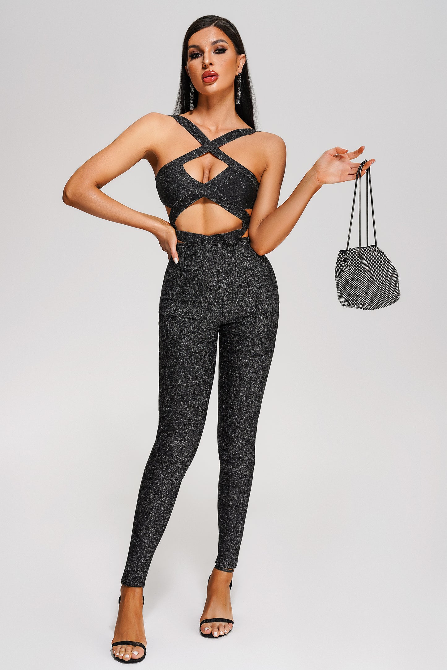 Girlie Jumpsuit  Gray Black