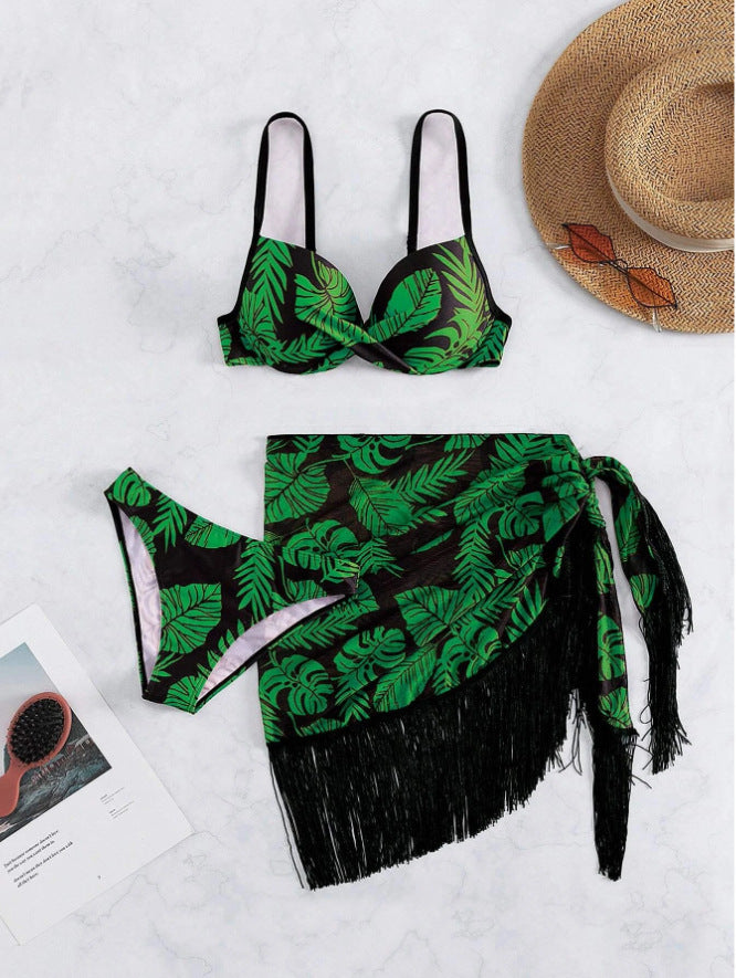 Swimwear Three-piece set green