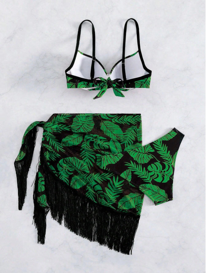 Swimwear Three-piece set green