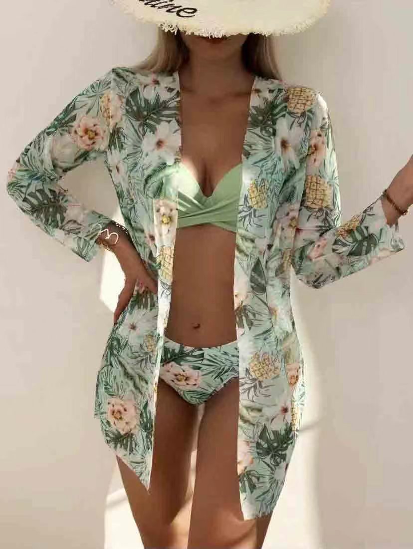 Girlie Swimwear three-piece green