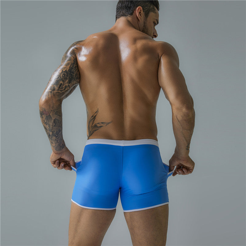 Men'S Casual Elastic Personality Pocket Beach Swimming Shorts - Classy Girlie Boutique 